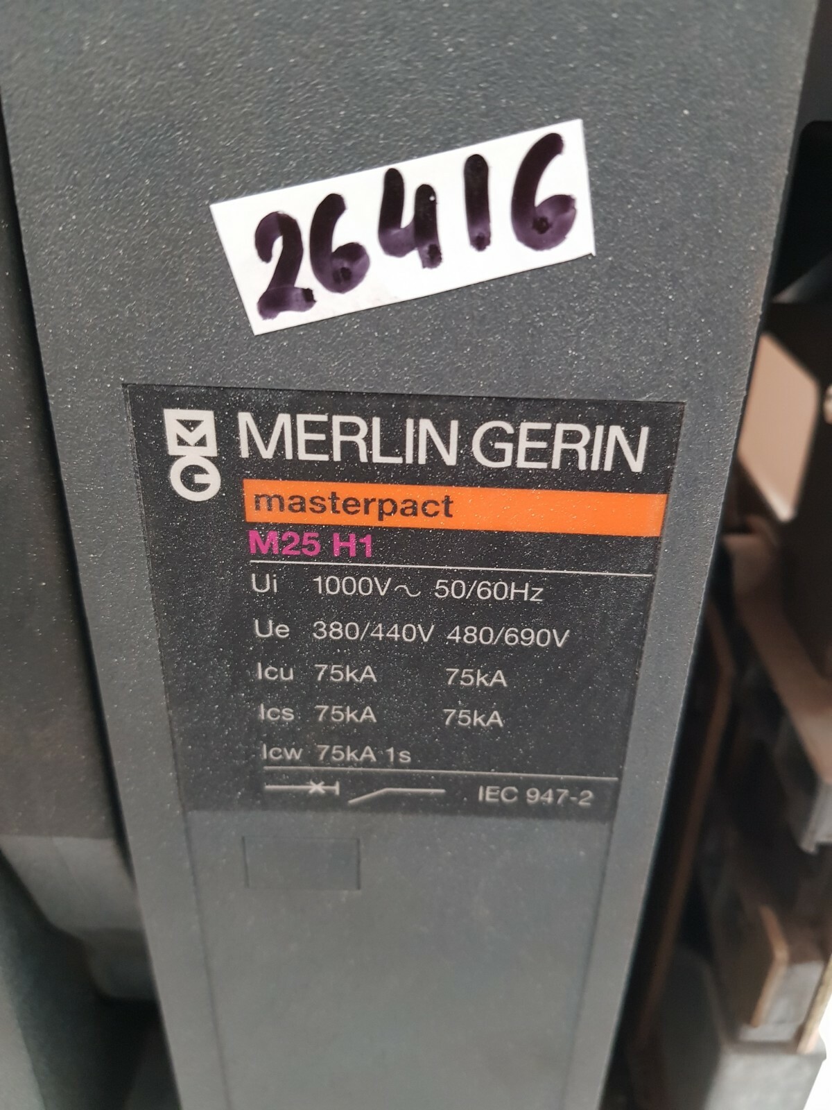 Merlin Gerin Masterpact M25 H1 Circuit Breaker 380/440V 480/690V 50/60Hz 2500A
