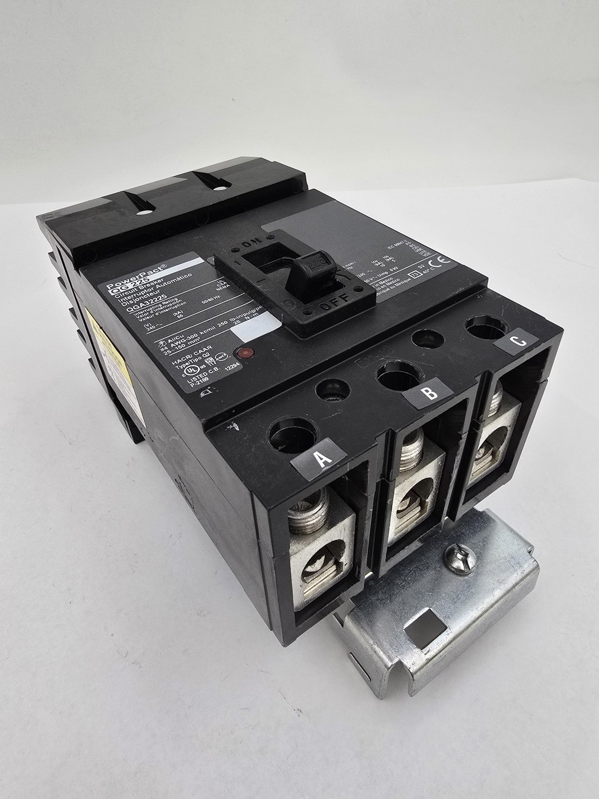 Square D QGA32225 I-Line Circuit Breaker 225A 415Y/240V 3P HACR CAAR