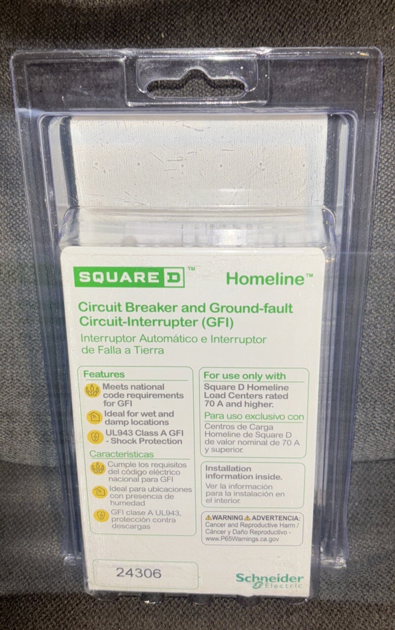 Square D Homeline 20-Amp 2-Pole GFCI Circuit Breaker 🔌Model#{HOM220GFIC}