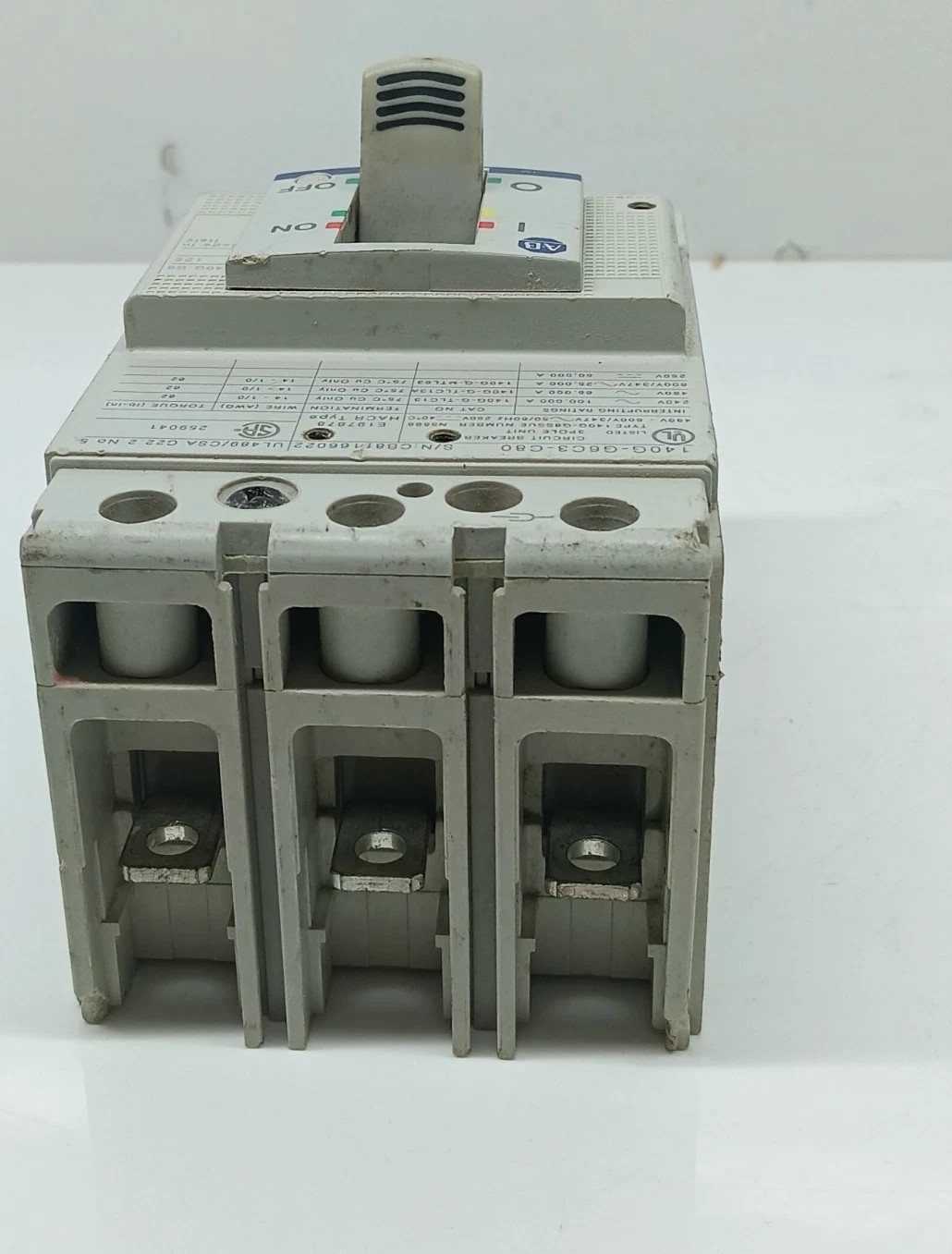 USED ALLEN BRADLEY 140G-G6C3-C80A SER A.CIRCUIT BREAKER 3 POLE 80 AMPS / LOT OF3