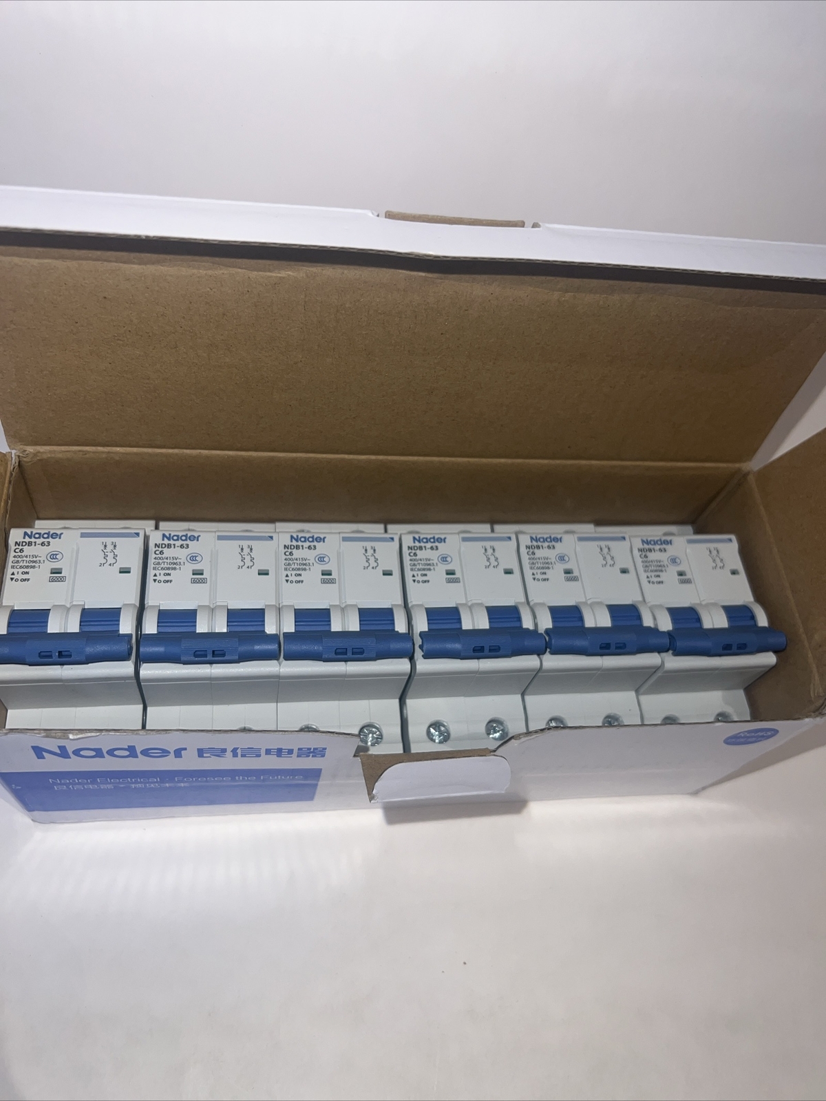 6 Pac Nader NDB1-63 C6 , 2 Pole Circuit Breaker 400/415V . New & Free Shipping