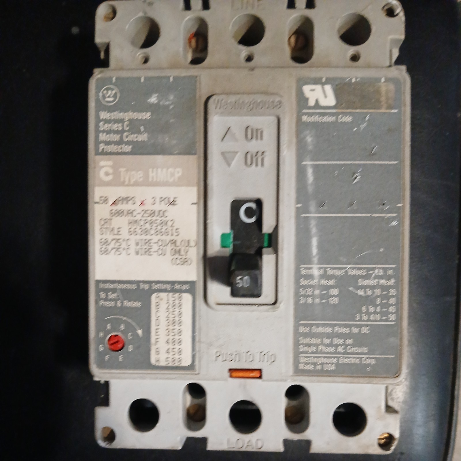 150 Amp 3 Pole Motor Circuit Protector
