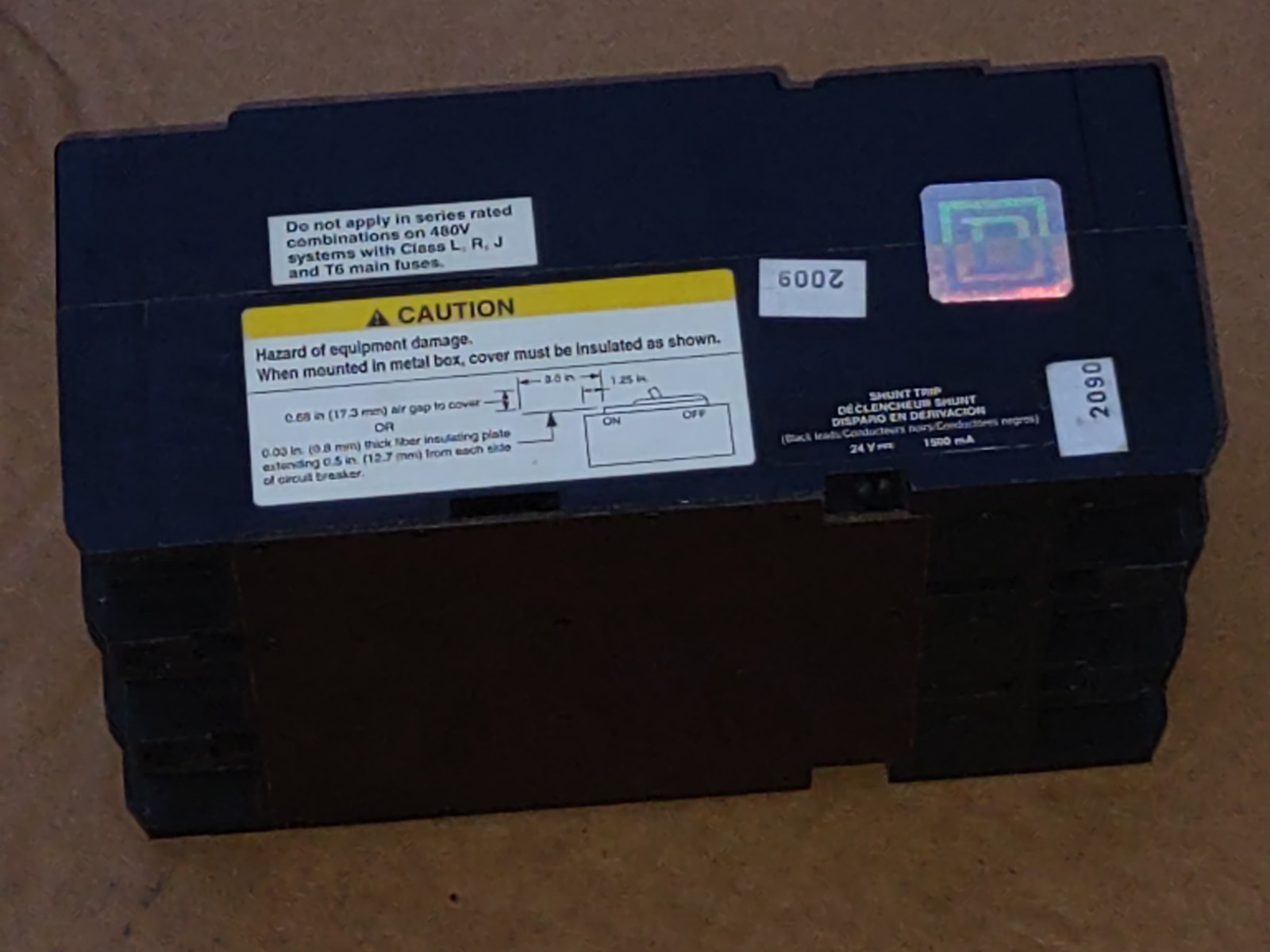 Square D KAL361256168 125A 3P Thermal-Magnetic Circuit Breaker Shunt Trip