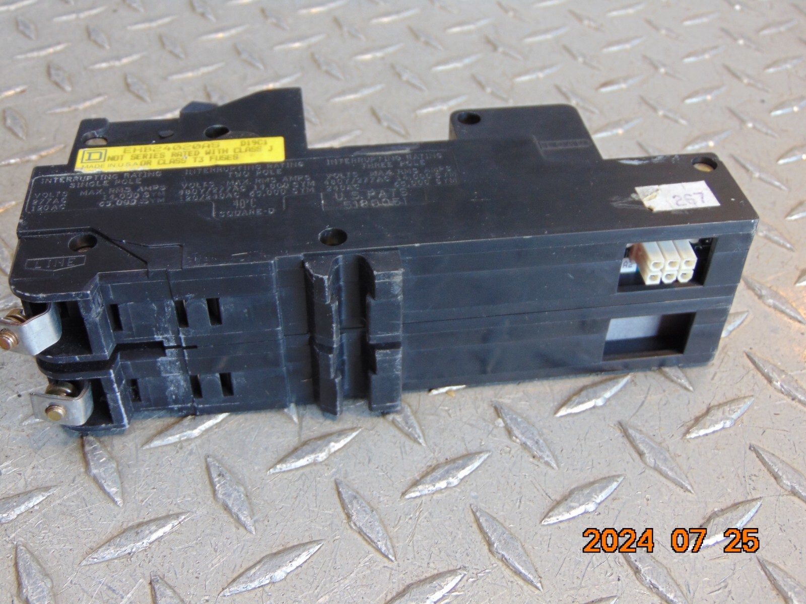 SQUARE D EHB24020AS 2-POLE REMOTE CONTROLLED CIRCUIT BREAKER EHB-AS