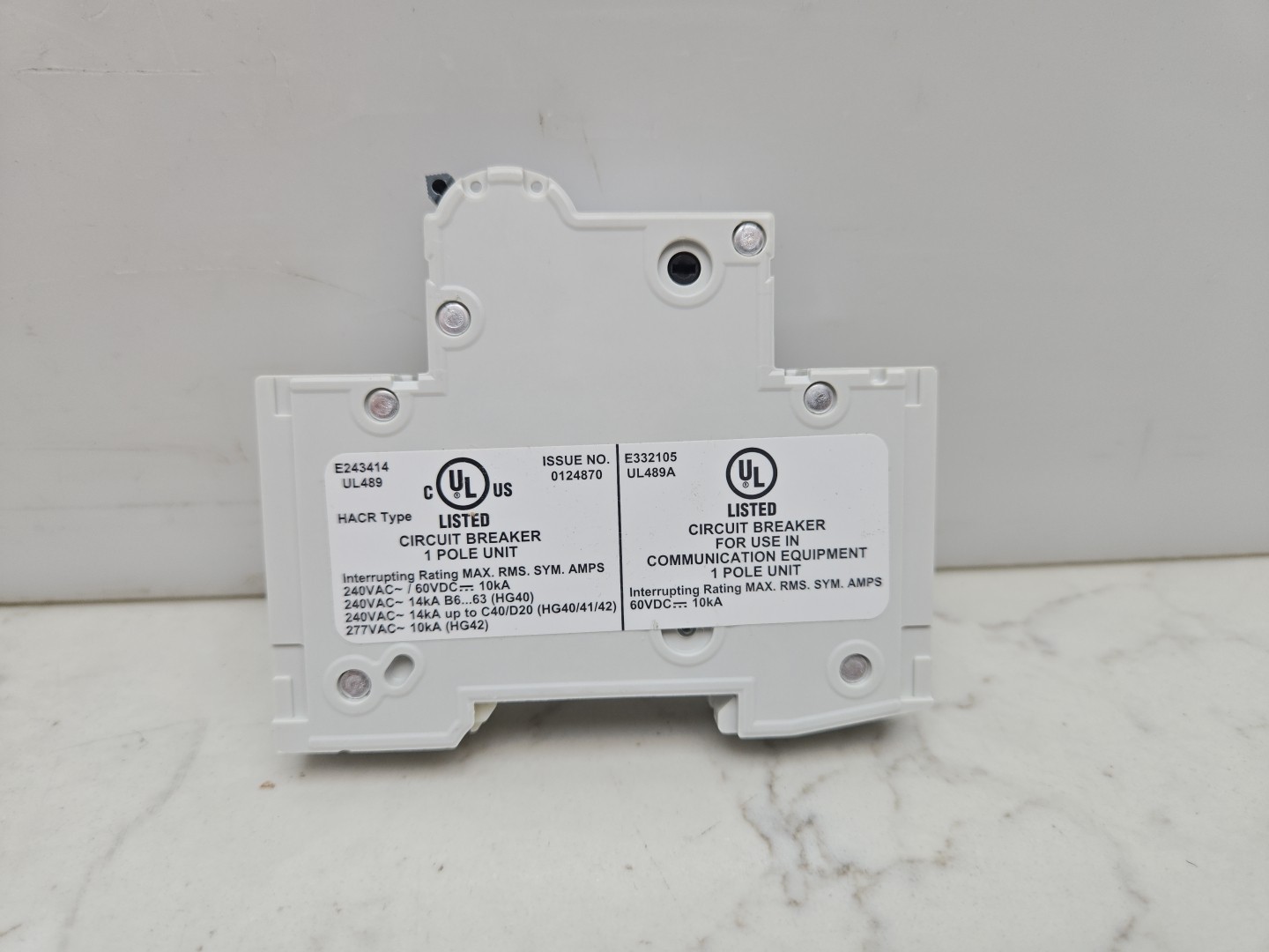 4 Pack Siemens 5SJ4118-7HG40 Circuit Breaker 1-Pole 15A 240Vac 60Vdc Din Rail