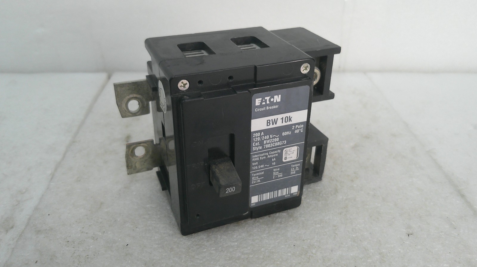 Eaton BW 10K BW2200 200A 120/240V 2 Pole Circuit Breaker