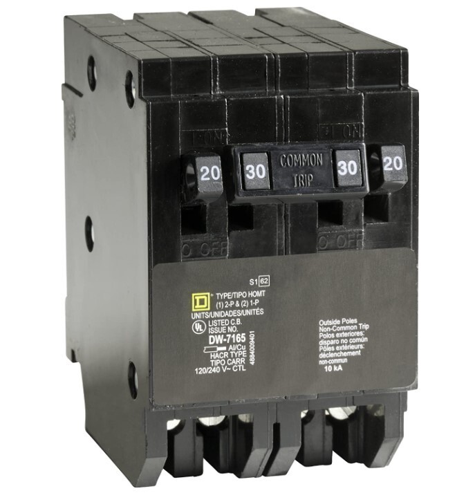 Square D By Schneider Electric HOMT202023CP Homeline Tandem Circ Breaker Dbl