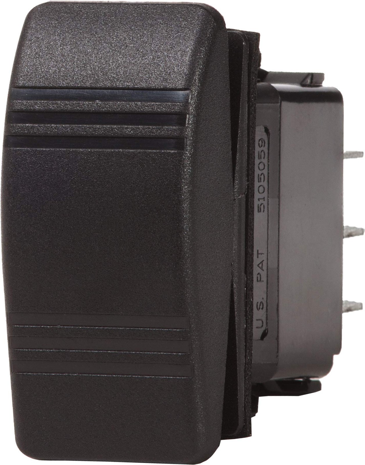 8290 Contura (ON)-OFF-(ON) DPDT Switch, Black
