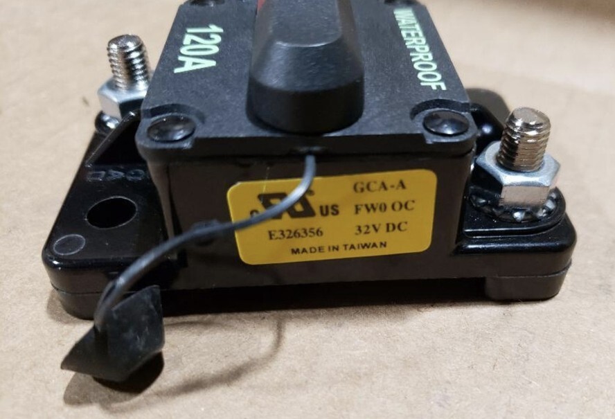 GCA-A120 12V RV CAMPER WATERPROOF HI AMP CIRCUIT BREAKER 120A 42VDC MAX