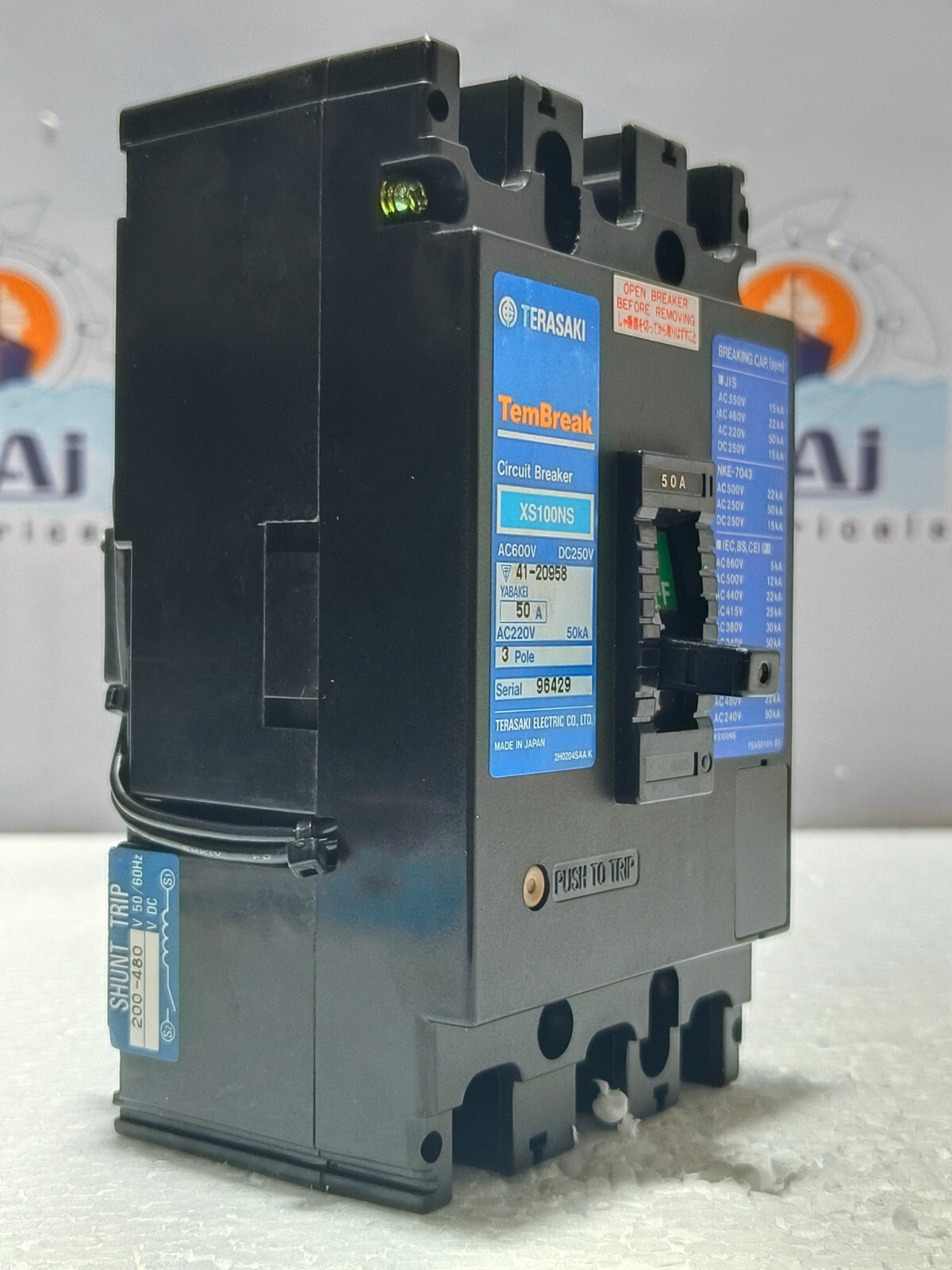 TERASAKI XS100NS, 50 A, CIRCUIT BREAKER AC200-480V MCCB 3P (Free Shipping)