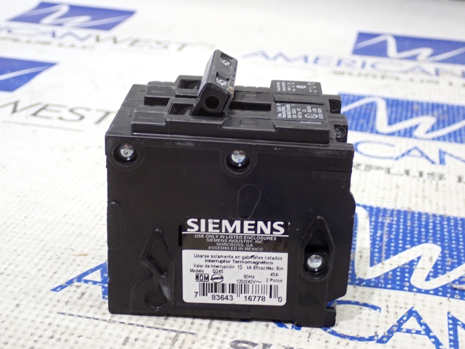 Siemens Q245 45 Amp 2 Pole 120/240V Plug in Circuit Breaker Tested