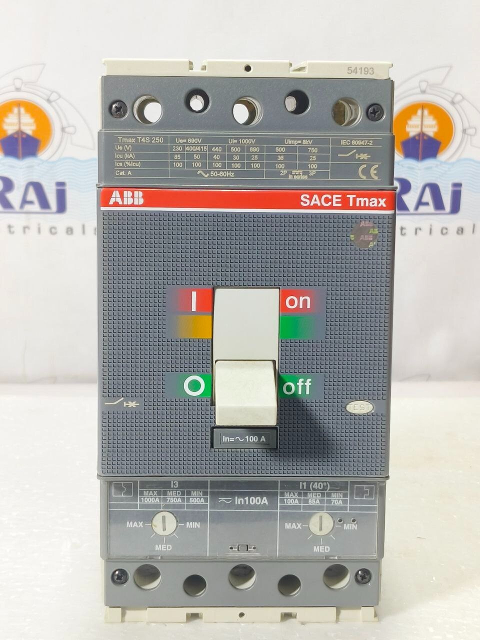 ABB TMAX T4S 250 100A 3POLE CIRCUIT BREAKER MCCB 40kA at 440V (FREE SHIPPING)