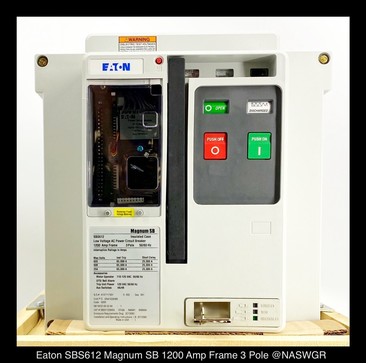 Eaton Magnum SB SBS612 Breaker (E/O,D/O) ~ 1000 Amp – Unused Surplus