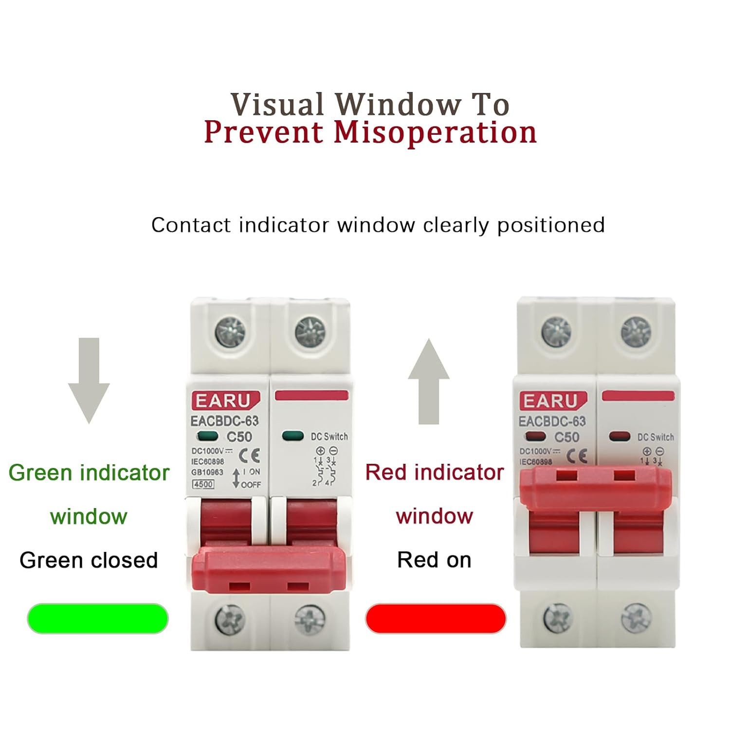 DC 1000V Solar Mini Circuit Breaker Overload Protection Switch 6A/10A/16A/20A/25