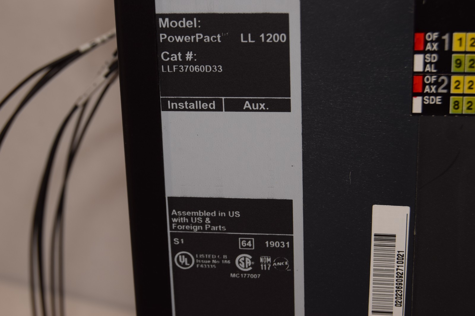 Square D PowerPact LL1200 Breaker LLF37060D33 600A 600 Amp 3p (New, take out)