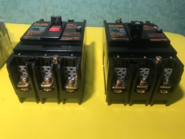 1 Fuji EG53B Circuit Breaker 15 Amp 100-200-440V 30mA W/Mounting Screws Multiple