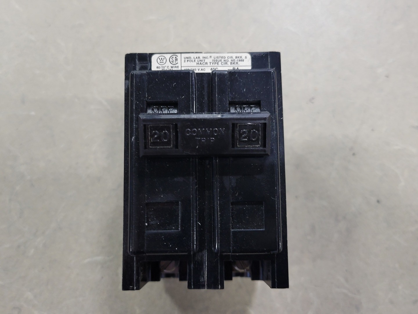 Westinghouse BA2020 20 Amp 2 Pole Circuit Breaker – Electrical