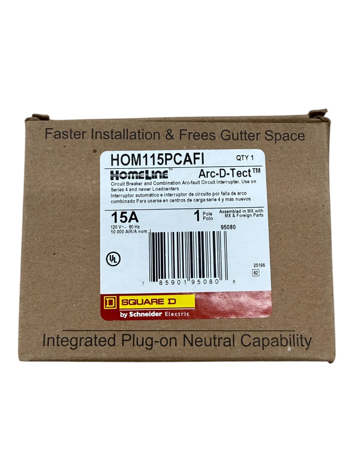 10 PCS Square D HOM115PCAFI HOM115PCAFIC 15A PlugOn Neutral AFCI Circuit Breaker
