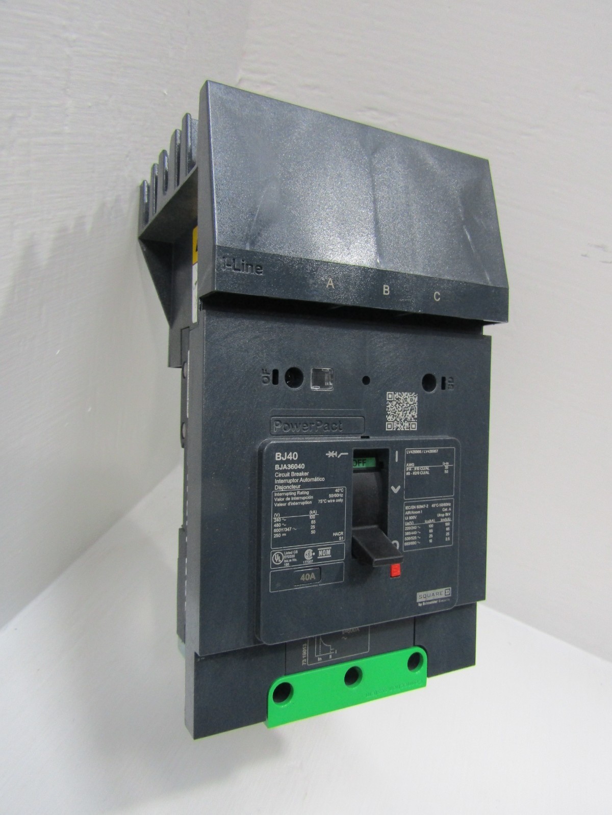 Square D BJA36040 40 Amp PowerPact I-Line Circuit Breaker 40A BJ40 New Take Out