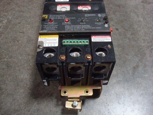 USED Square D KI36225G I-Limiter Circuit Breaker w/ GFM250KA Ground Fault Module