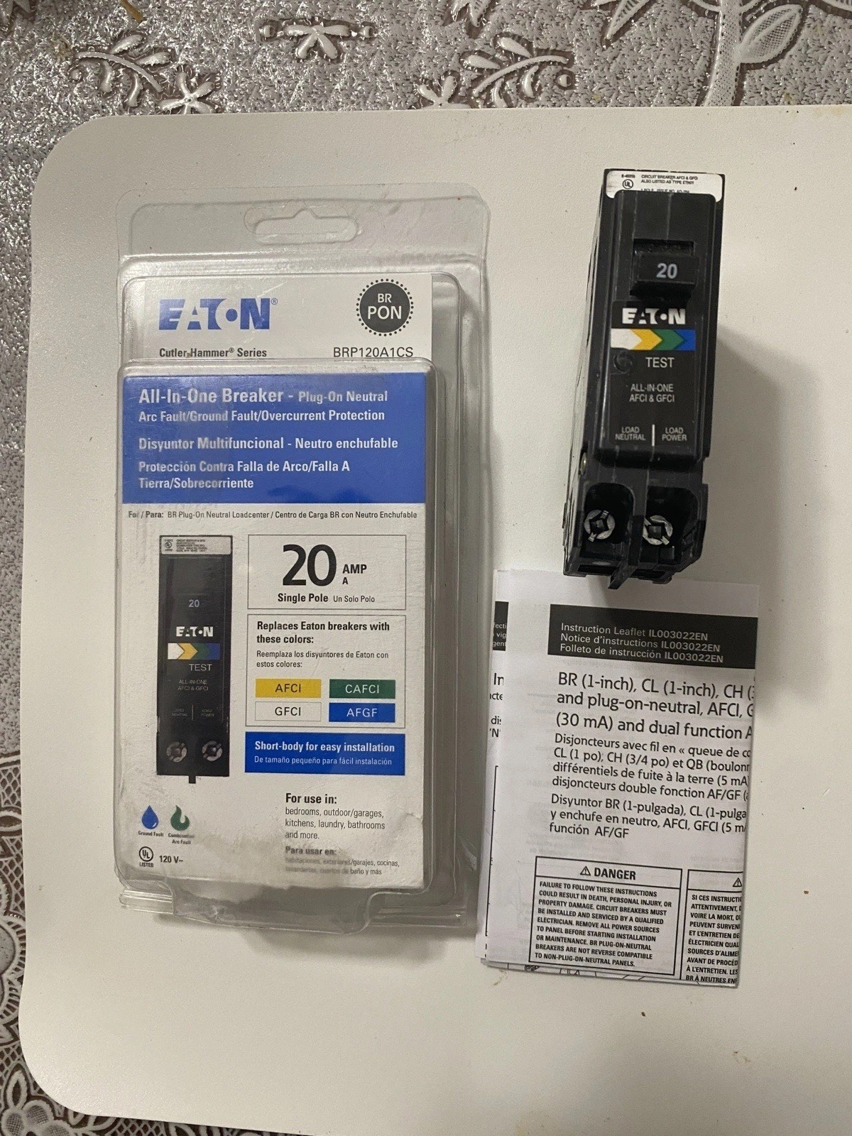 Cutler Hammer Eaton BRP120A1CS AFCI/GFCI Plug-On Neutral Breaker