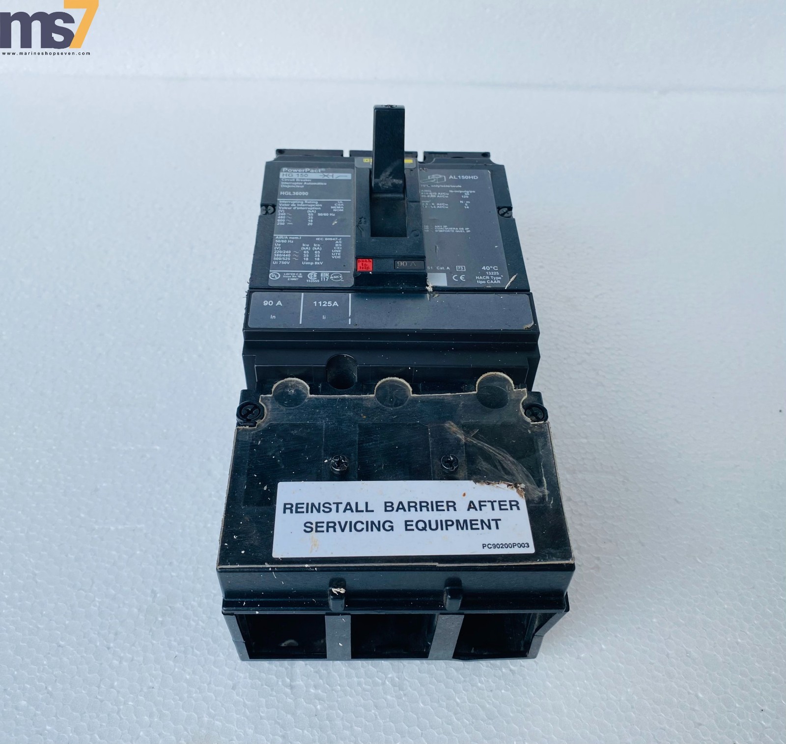 SQUARE D POWERPACT HG 150 HGL36090 CIRCUIT BREAKER 90AMP3 POLE