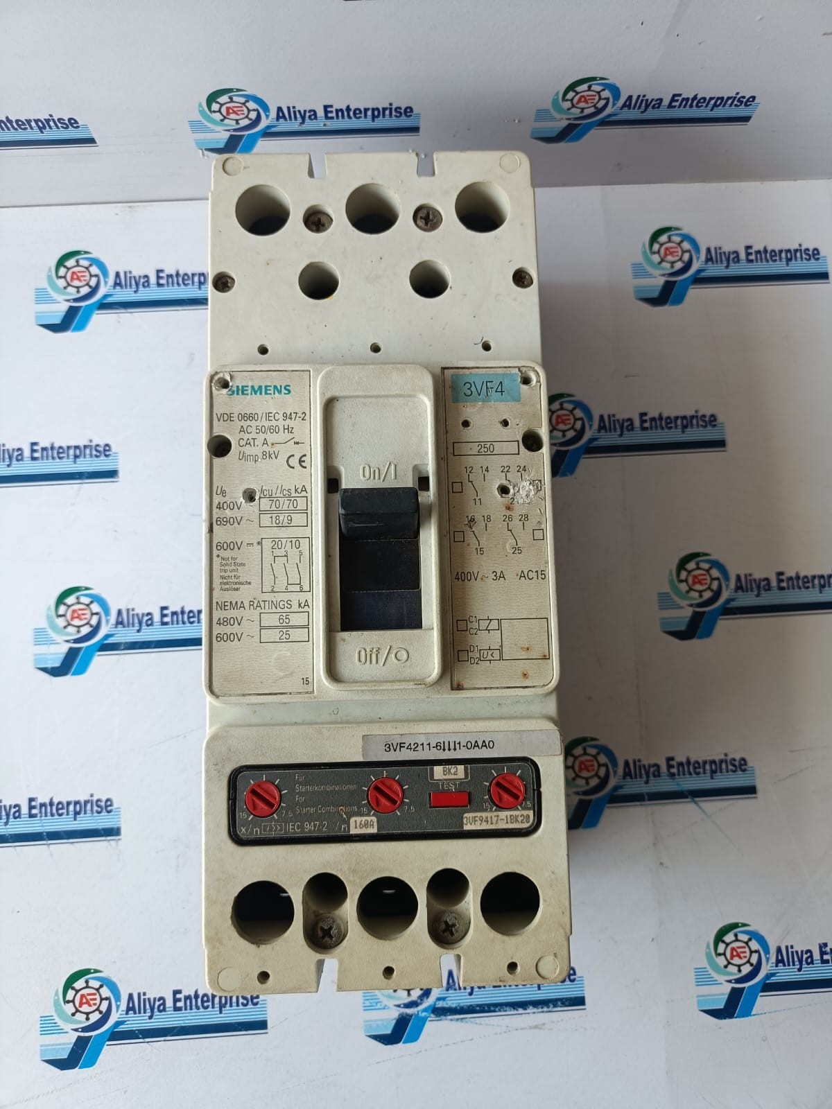 SIEMENS 3VF4 160A 3POLE CIRCUIT BREAKER FREE FAST SHIPPING