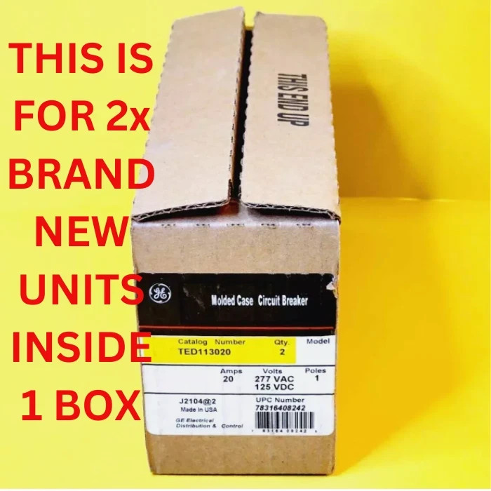 *LOT 2x NEW UNITS* GENERAL ELECTRIC GE TED113020 277V AC 125V DC CIRCUIT BREAKER