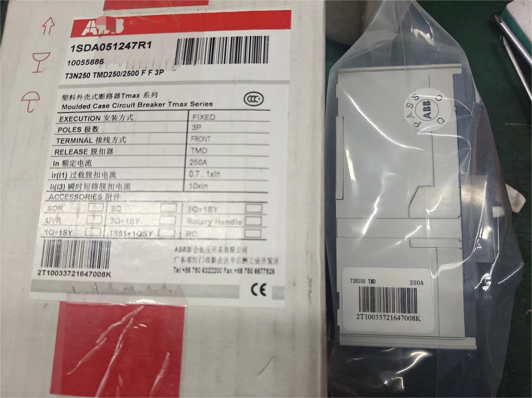 1Pcs New 1SDA051247R1 T3N250 TMD250/2500 F F 3P Molded Case Circuit Breaker