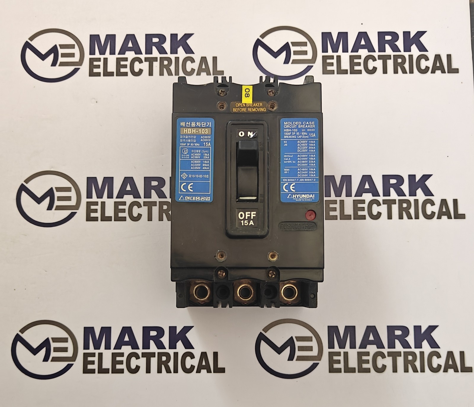 HYUNDAI ELECTRIC HBH103 CIRCUIT BREAKER 15A 440VAC 42KA FREE FAST SHIPPING