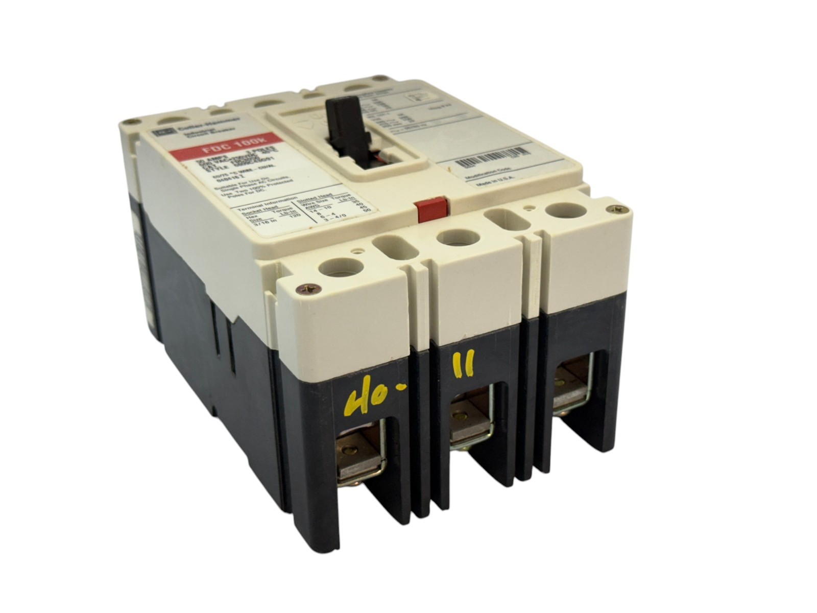 CUTLER HAMMER FDC3050 50A 3-PHASE 3-POLE 600V 100KA F-FRAME CIRCUIT BREAKER NEW
