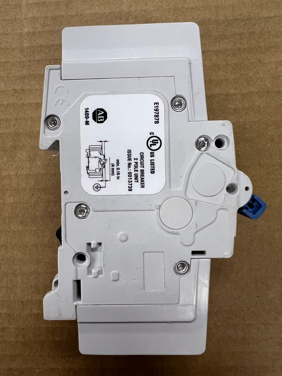 Allen-Bradley 1489-M2D060 Ser D Miniature Circuit Breaker, 2 Pole, 6A