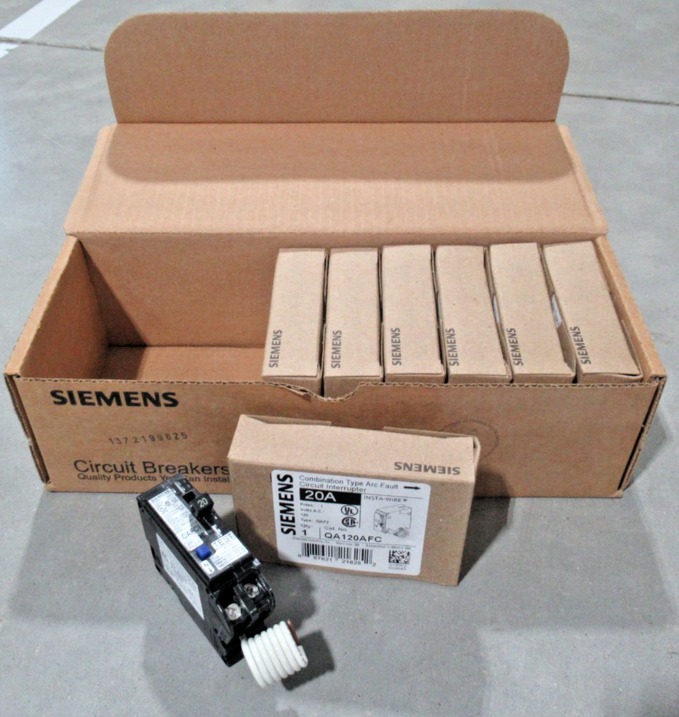 7 Pack Siemens QA120AFC AFCI Arc Fault Circuit Breaker W/ Pigtail Wire 20A NEW