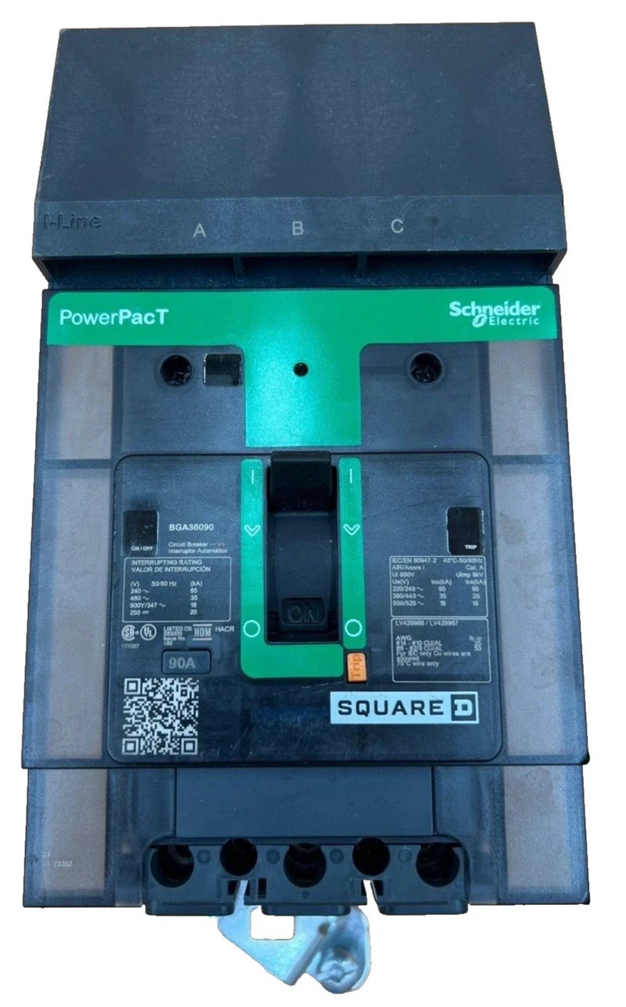 Square D BGA36090 I-Line Circuit Breaker 90A 3P 600V 3PH BGA 90 Amp PowerPact