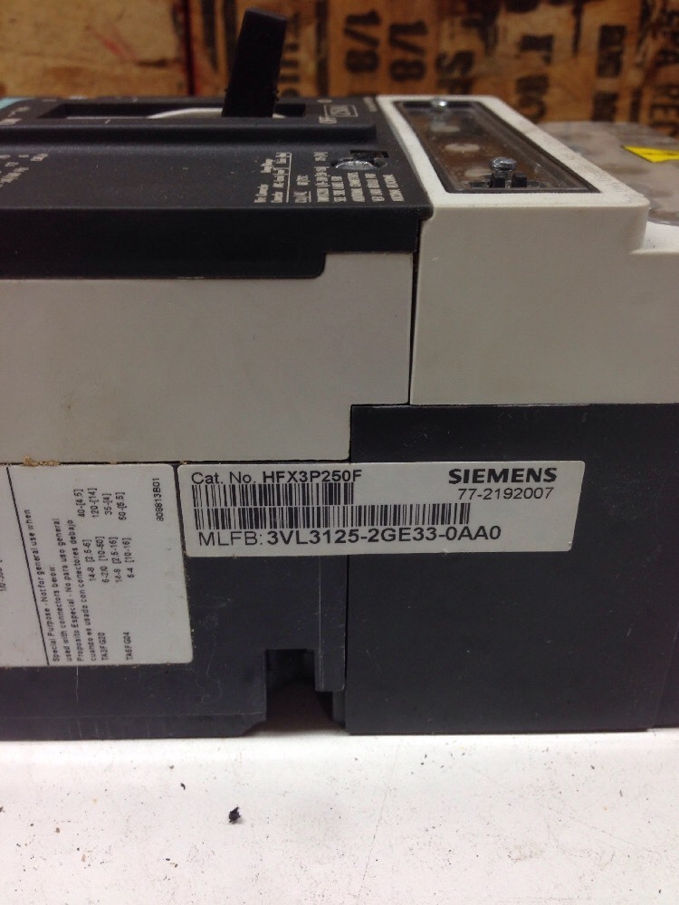 TESTED SIEMENS HFX3P250 3 POLE 600 VOLT 250 AMP LSI 65K USED