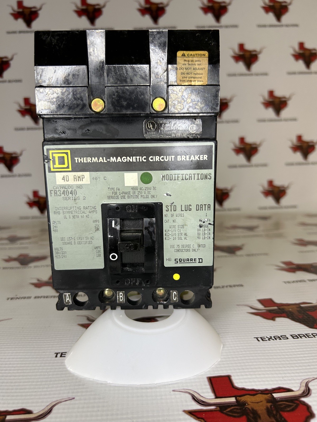Square D FA34040 3 Pole 40 Amp 480 Vac I-Line Circuit Breaker-chipped
