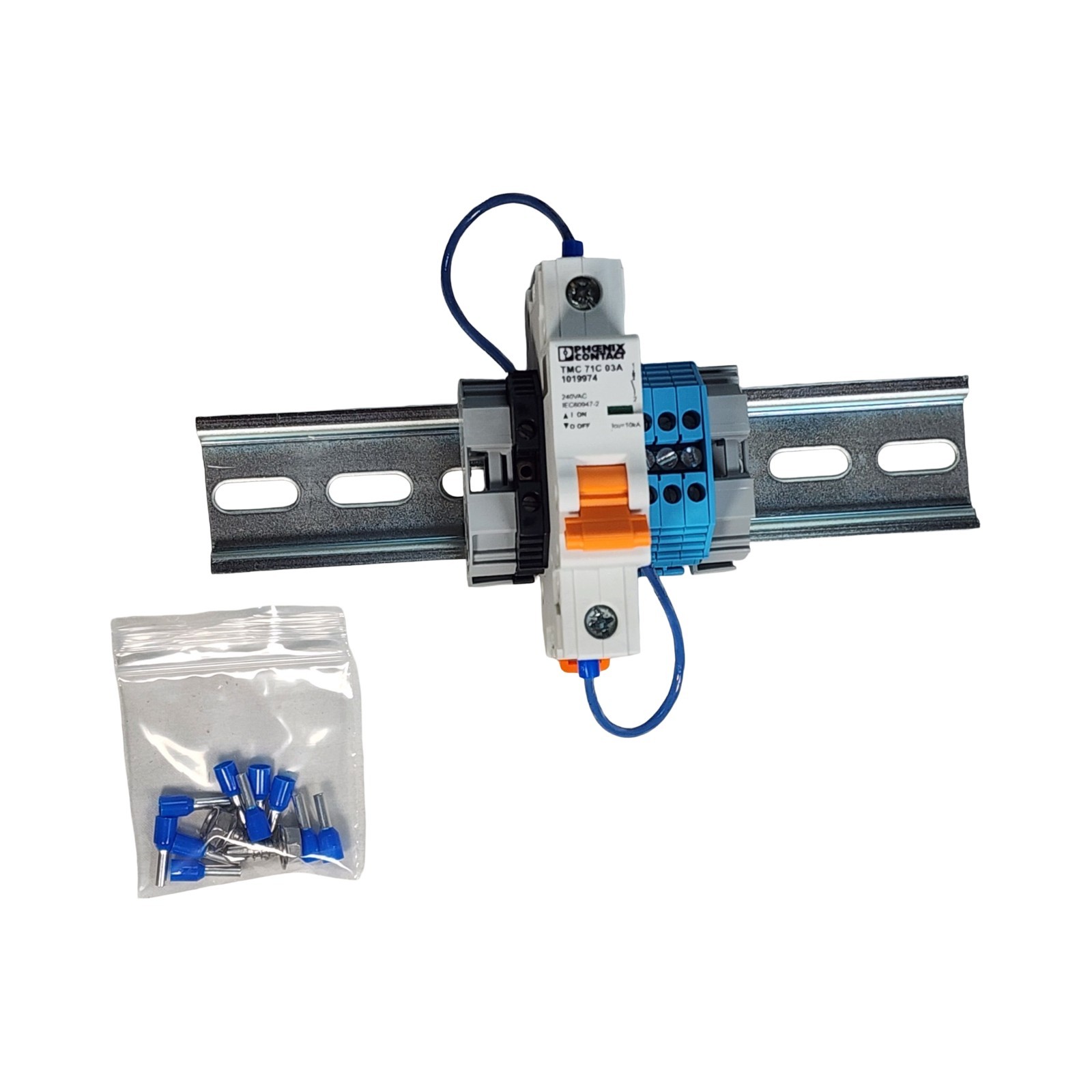 Phoenix Contact PTCB 3A 24V Breaker DIN Rail Hub – 24V Power Distribution Kit