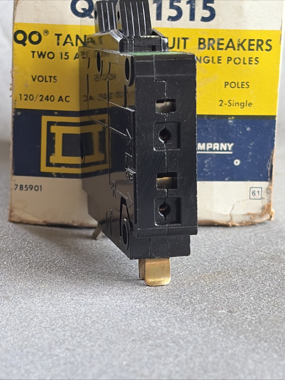 Square D QO1515 15A 2x 1P Piggyback Metal Clip QOT1515 Push Stab in Connect NEW!