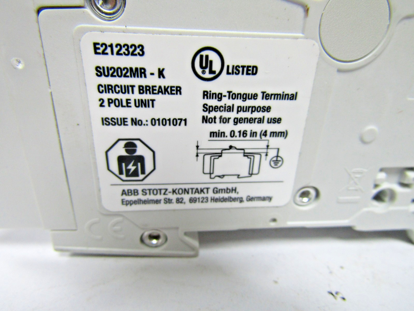 ✌️ABB SU202M-K8A 8 AMP, 2-POLE MINIATURE CIRCUIT BREAKER SU202M K 8 A