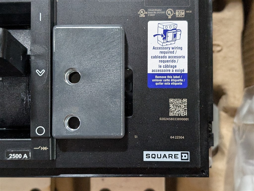 NEW 2500A Schneider RJF36250CU33AABSKJK PowerPact Bolt-On Circuit Breaker 600VAC