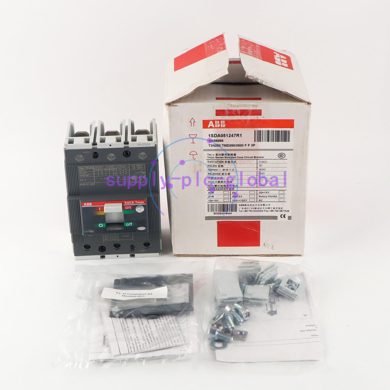 1PCS New ABB TMAX T3N250 TMD250/2500 FF 3P 250A 1SDA051247R1 Circuit Breaker