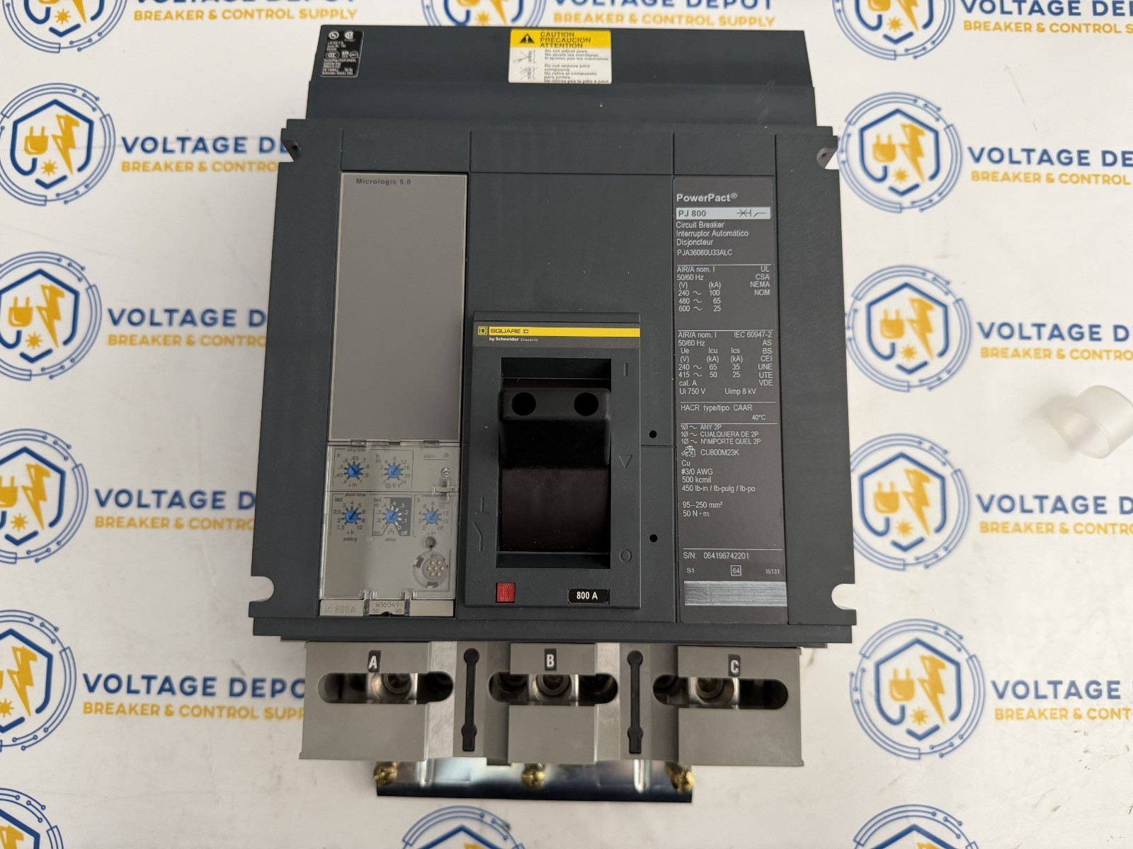 *Flaw* Square D PJA36080U33A/PJA36080U33ALC 800V 600V 3P I-line Circuit Breaker