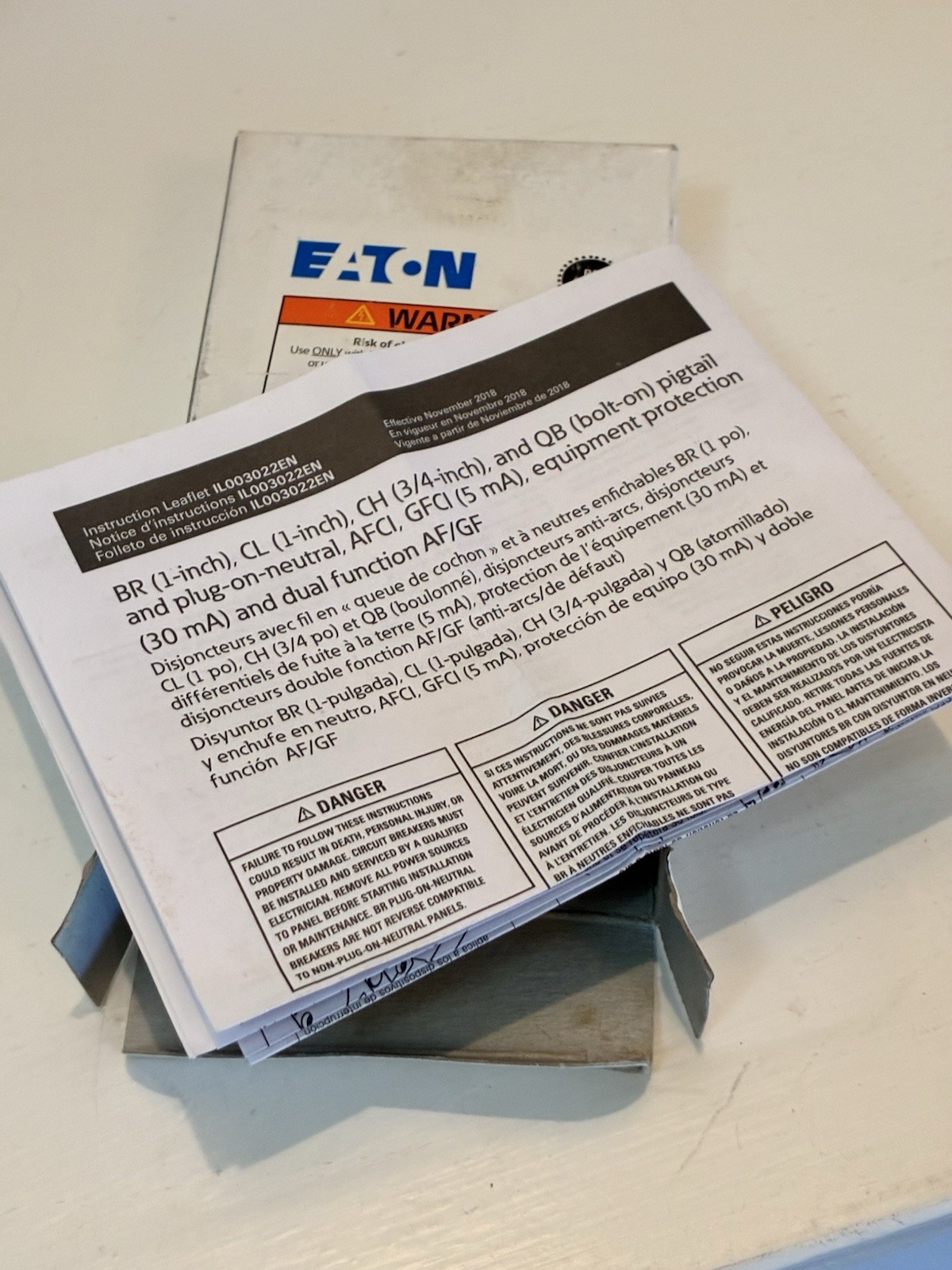 EATON BR COMBINATION AFCI-BRP120AF-SINGLE POLE-120-#14-8 AWG Cu/AI-V-20A-Lot T17
