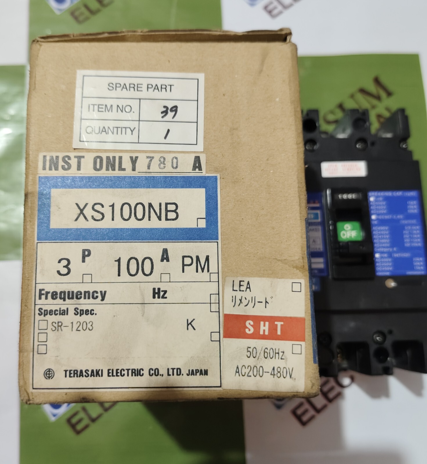 TERASAKI TEMBREAK XS100NB CIRCUIT BREAKER 100A 440VAC 25KA FREE FAST SHIPPING