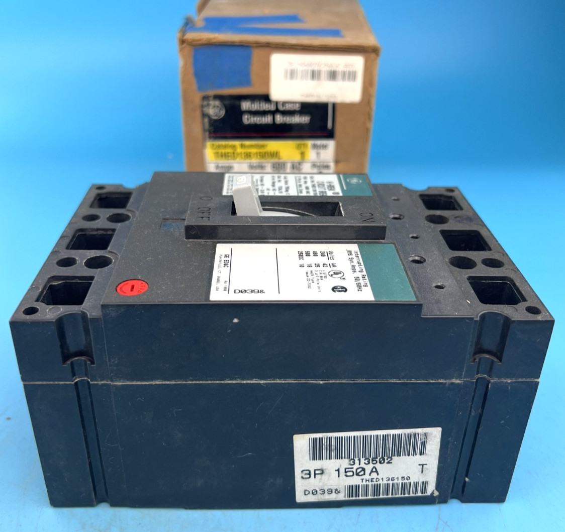 GE THED136150WL 150 Amp 3 Pole Molded Case Circuit Breaker 600V 150A — Brand New