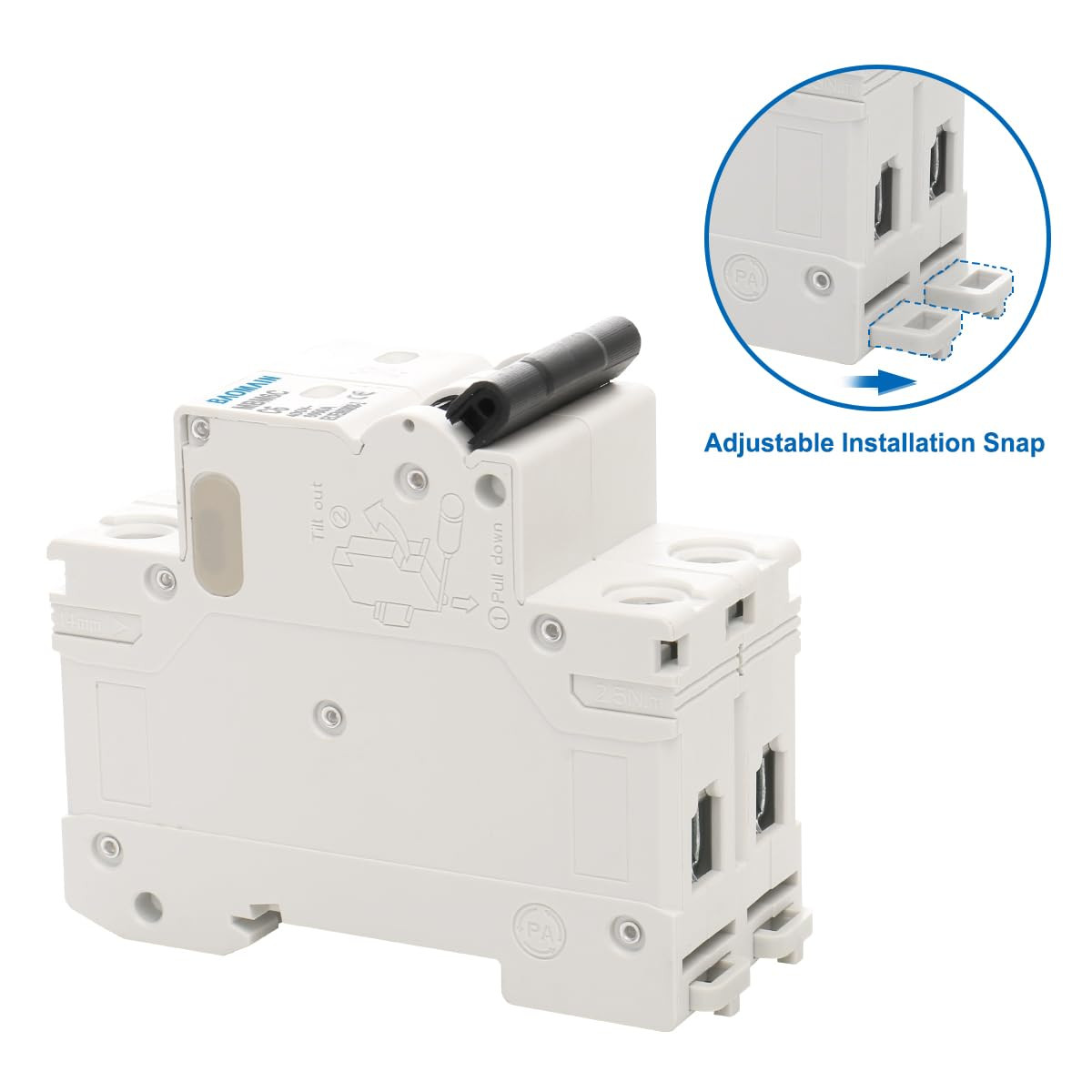 Miniature Circuit Breaker 2-Pole 6A MBM6C DZ47-63 C6 400VAC DIN Rail Mount MCB