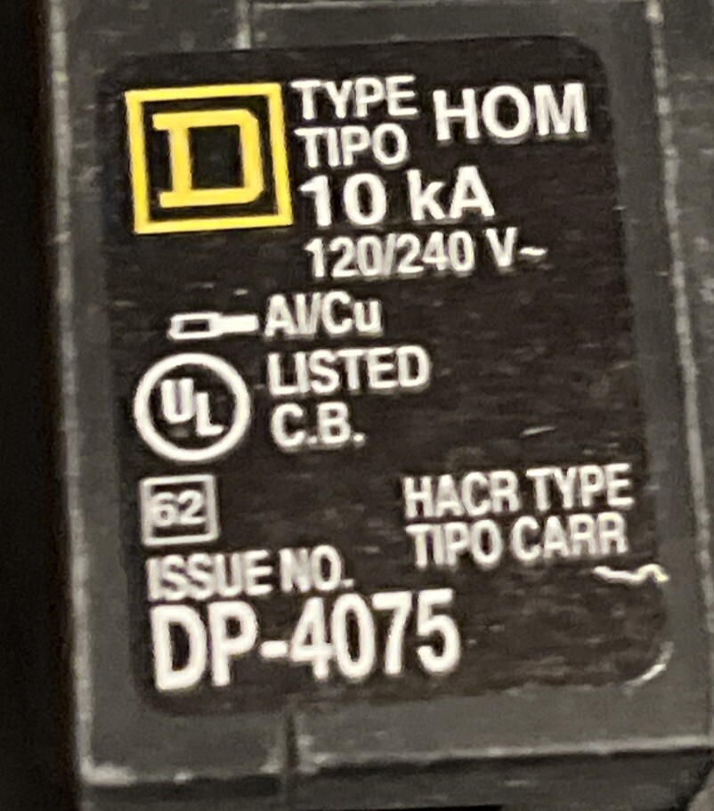 HOM280 SQUARE D 80AMP 120/240V 2 POLE CIRCUIT BREAKER NEW