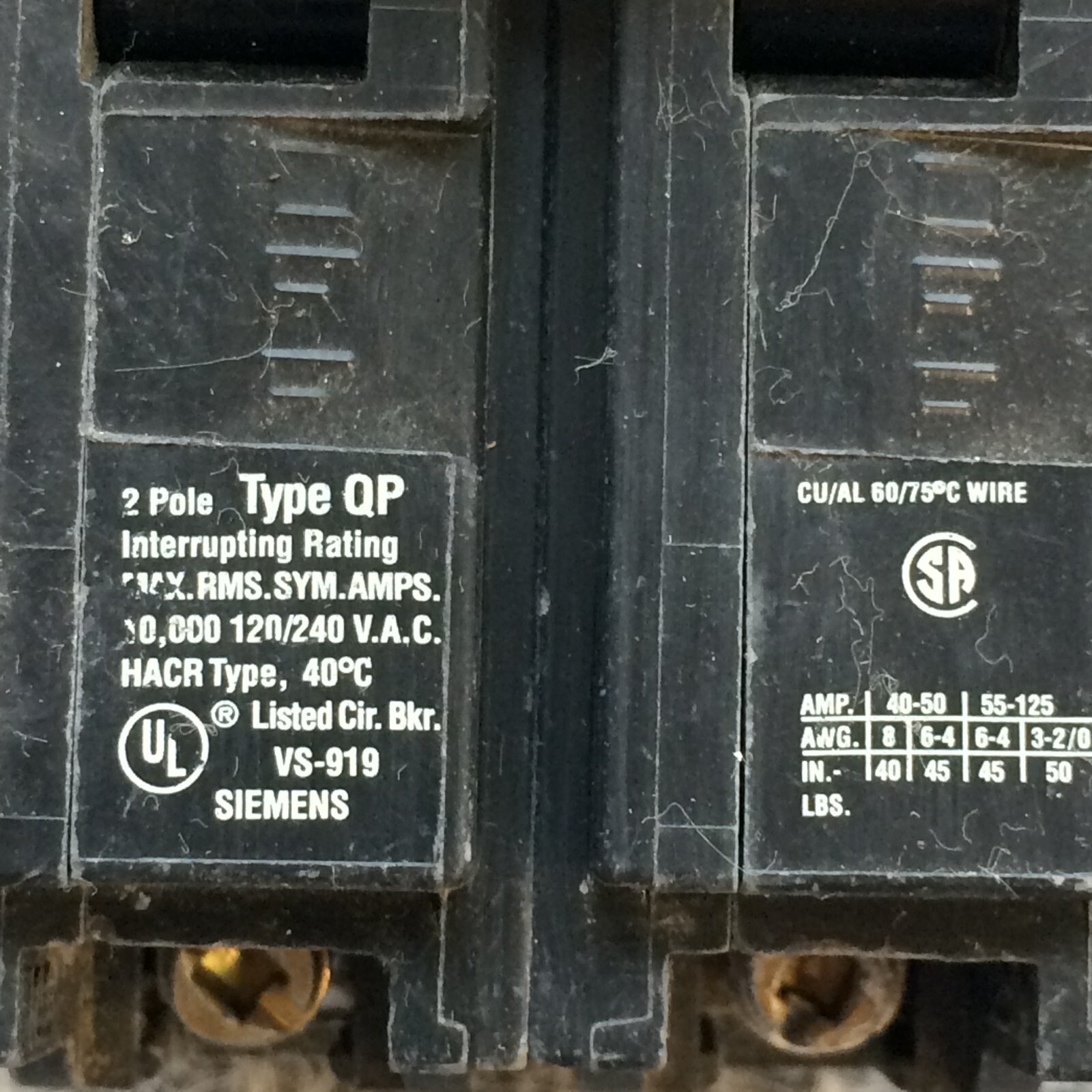 Siemens Q245 45 Amp Double-Pole Type QP Circuit Breaker