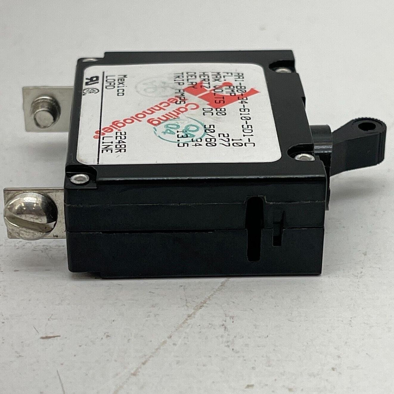 Carling Technologies Toggle Circuit Breaker AA1-B0-34-610-5D1-C 10A Molded Case