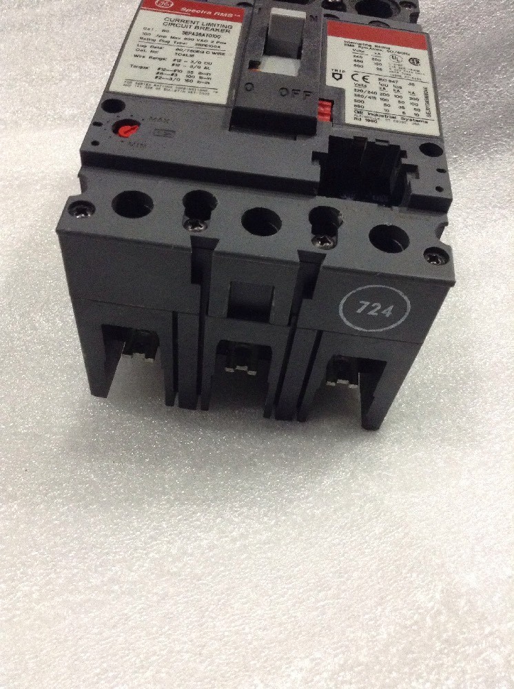 SEPA36AT0100 GENERAL ELECTRIC CIRCUIT BREAKER 3 POLE 600V RATING 100 (2 YR WTY)